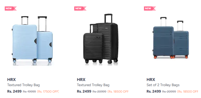 HRX Trolley Bag at minimum 78% Discount