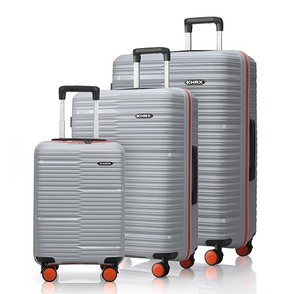 HRX Zanzibar 3Pc Set Canes Grey Polypropylene Hard Shell Suitcase Set