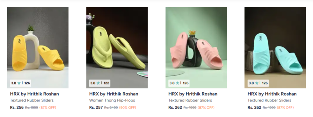 HRX by Hrithik Roshan Footwear at minimum 87% Discount