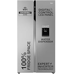 Haier 596L Side by Side Refrigerator Shiny Steel (HRS-682SWDU1)