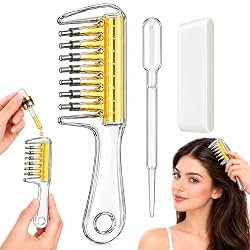 Hair Oil Applicator Comb Refillable Scalp Massager & Liquid Dispenser Base