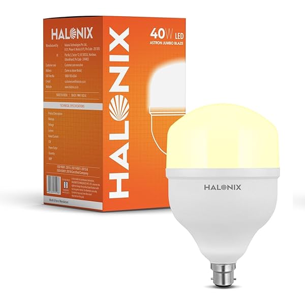 Halonix Jumbo 40W Higher Wattage Yellow Led Bulb | Warm White Led Bulb | Base- B22 | Energy Efficient | Surge Protection