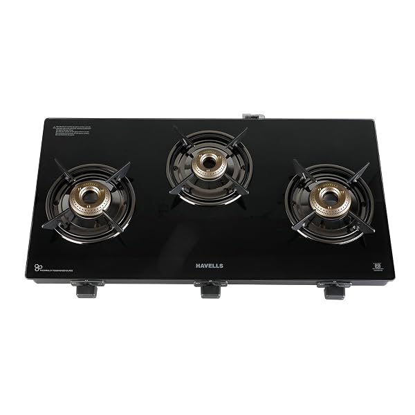 Havells GEOSLIM Gas stove 3 Heavy Duty Forged Brass Burner