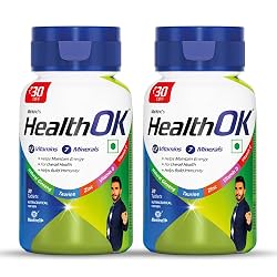 Health OK Multivitamin with Natural Ginseng, Taurine power, Daily Energy 60 tablets