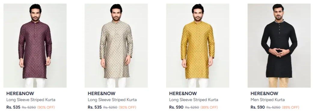 Here And Now Kurtas at minimum 90% Discount