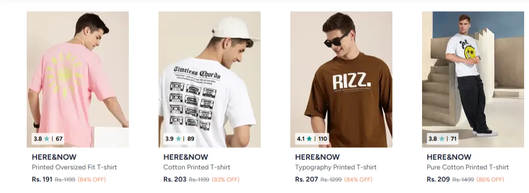 Here & Now Men's Clothing at minimum 85% Discount