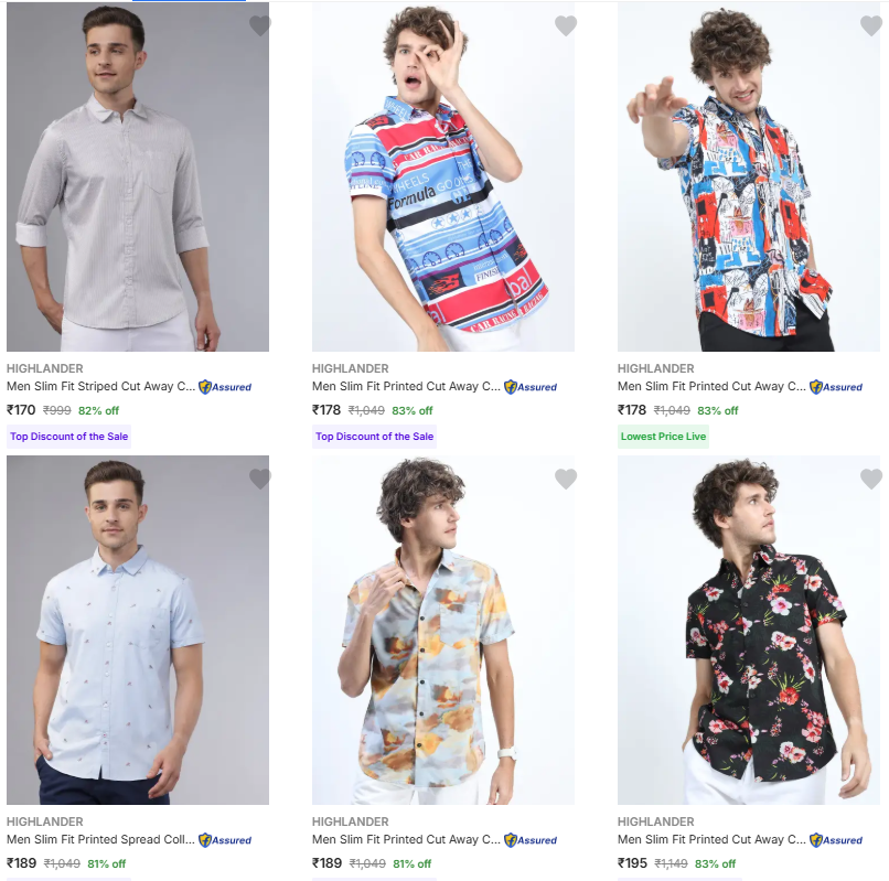 Highlander Men's Casual Shirts at minimum 83% Discount