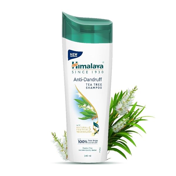 Himalaya Anti-Dandruff Tea Tree Shampoo 340 ml | with Tea Tree oil, Aloe Vera & Natural Proteins | Up to 100% Free From
