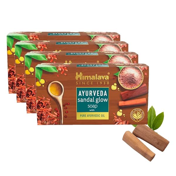 Himalaya Ayurveda Sandal Glow Soap, 75 gm (Pack of 4, 300 gm)