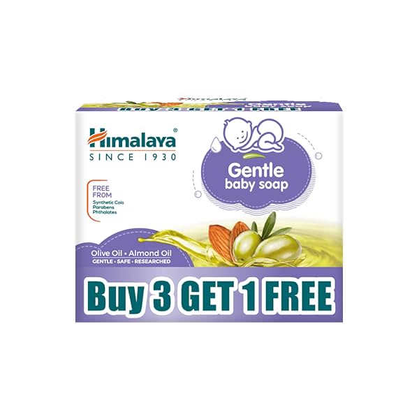 Himalaya Gentle Baby Soap for Newborns | No Post Bath Dryness | B3G1 FREE - 125g