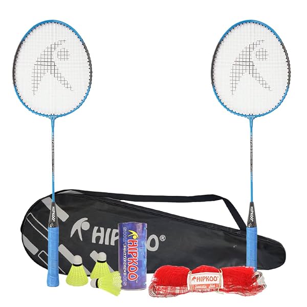Hipkoo Sports HR 15 Aluminum Badminton Racquets Set Blue