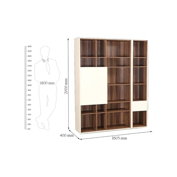 HomeTown Fabiola High Gloss Dual Tone Book Case