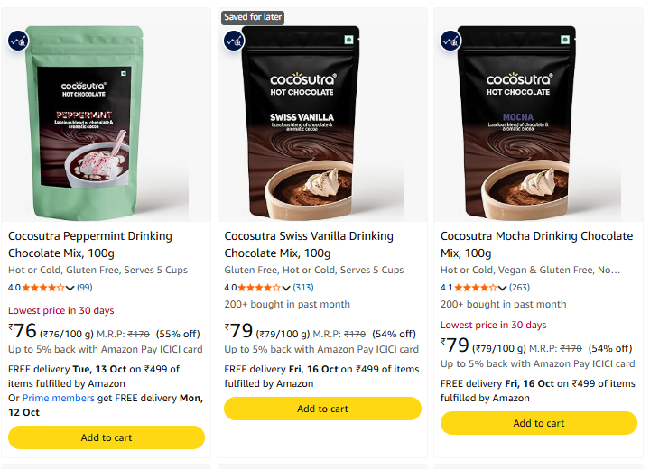 Hot Chocolate at minimum 53% Discount