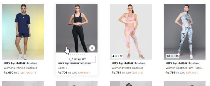 Hrx By Hrithik Roshan Tracksuits at minimum 79% Discount
