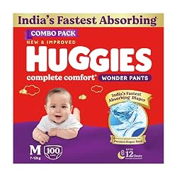 Huggies Complete Comfort Wonder Pants | Pant Style Baby Diapers Medium Size (M)