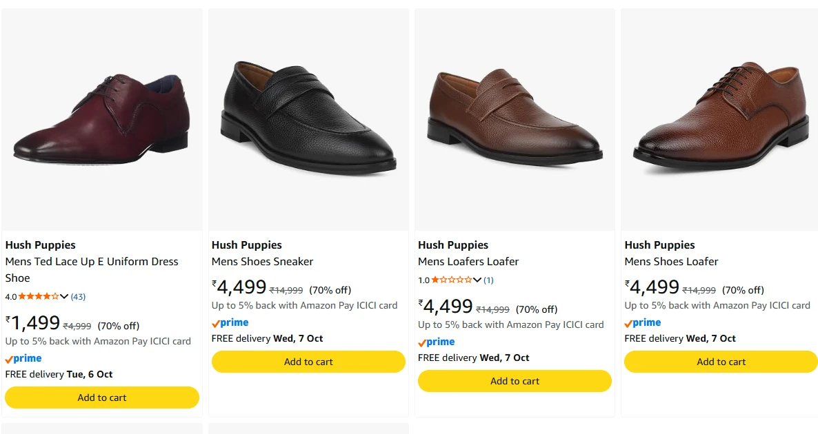 Hush Puppies Men's Shoes at minimum 70% Discount