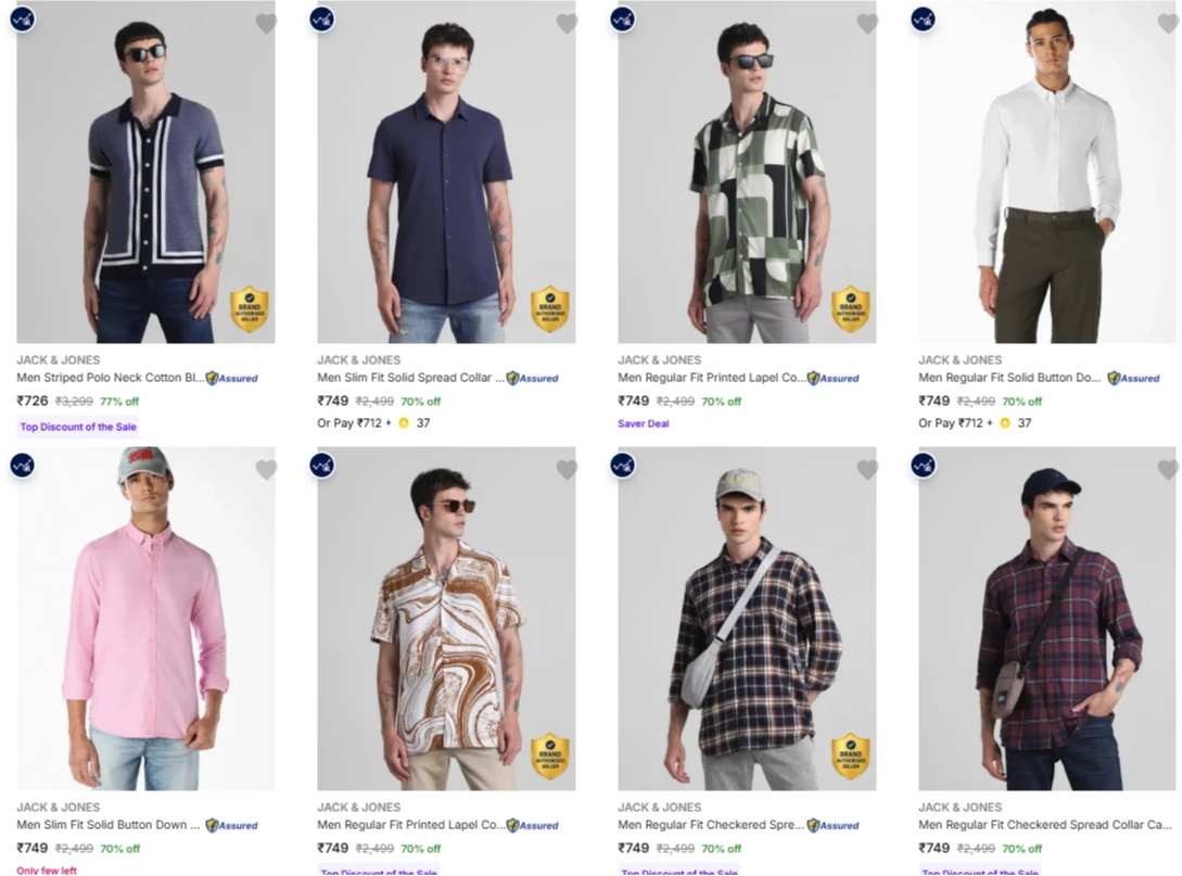 JACK & JONES Men's Clothing up to 77% Discount