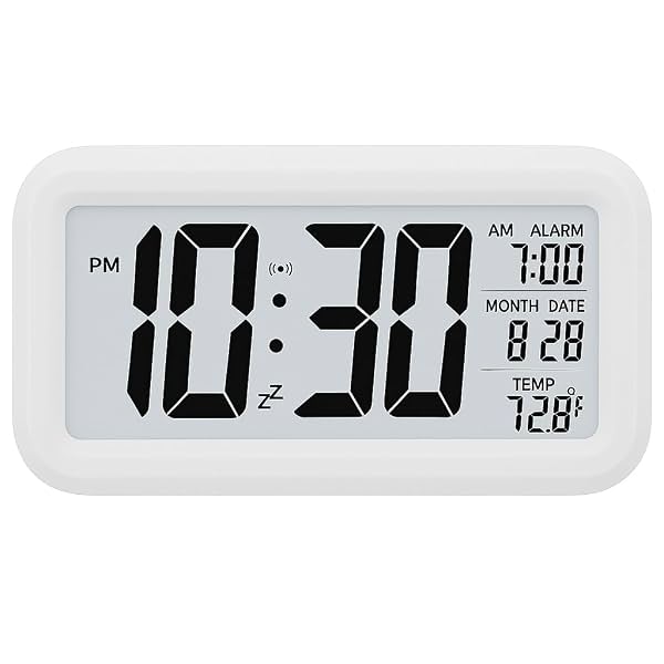 JASIFS Digital Alarm Clock Table Clock for Students, Home, Office, Corporate with Automatic Sensor, Date & Temperature (