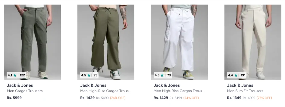 Jack jones at minimum 73% Discount