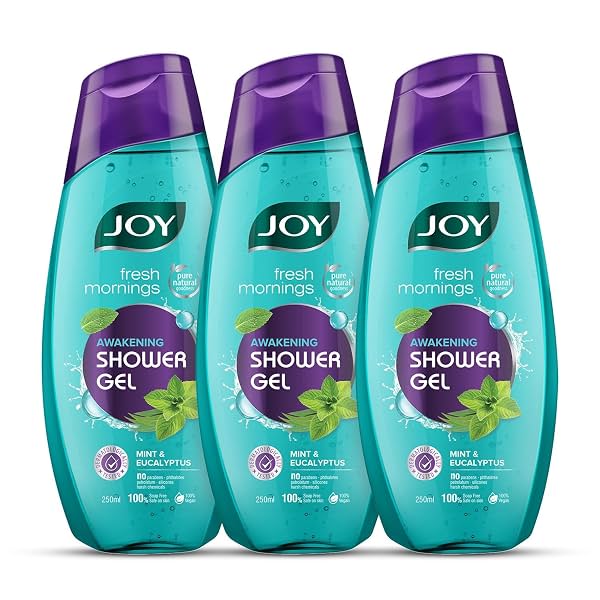 Joy Cooling Mint Shower Gel Body Wash Soap Value Combo Pack (250ml x 3)