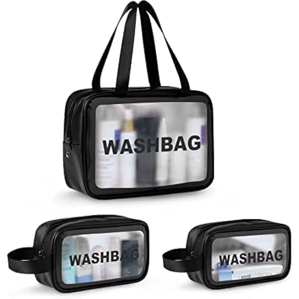 KASHIVAL Clear Travel Toiletry Bags Set, Waterproof Organizer Pouches