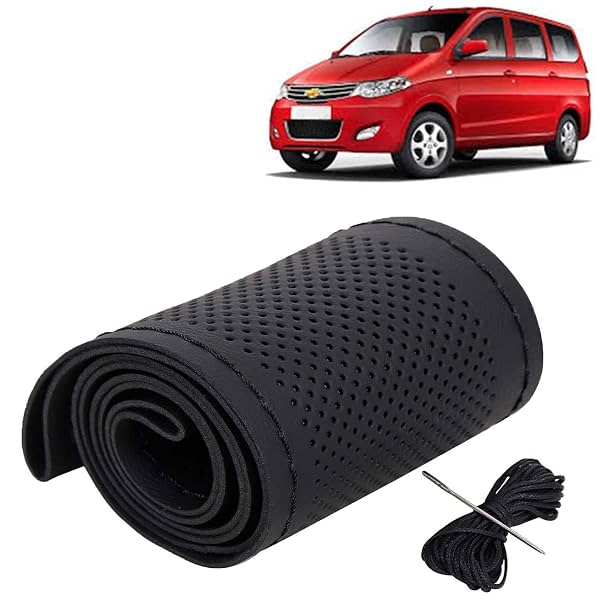 KINGSWAY® Car Steering Wheel Cover Sewable Compatible with Chevrolet Enjoy