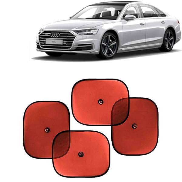 KINGSWAY Car Window Curtain Sticky Sun Shades Compatible with Audi A8L, (Year 2015 Onwards), Universal Fit Sunshades for