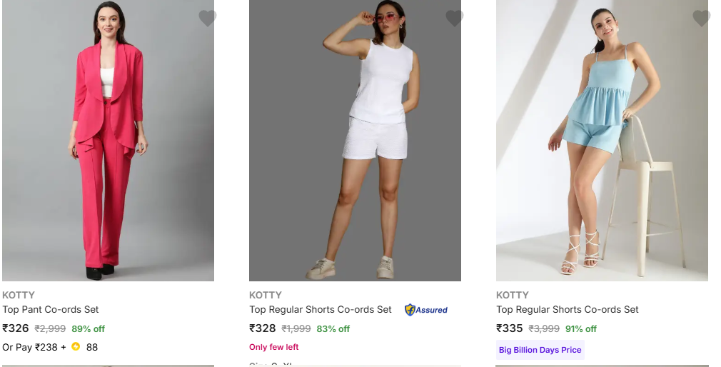 KOTTY Co-ords at minimum 72% Discount