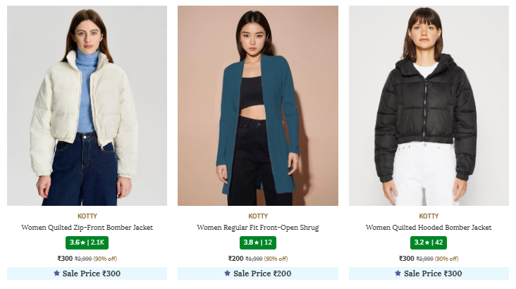 KOTTY Women Jacket Upto 90% Discount