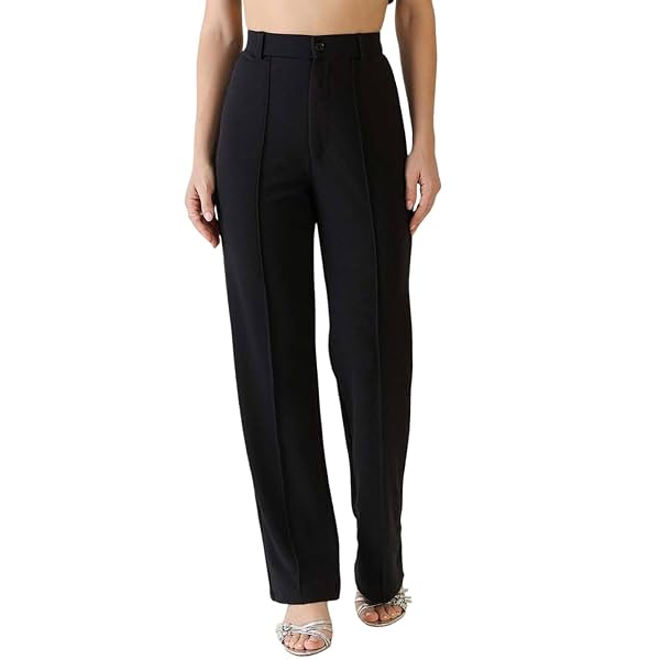 KOTTY Women Polyester Blend Solid Trousers