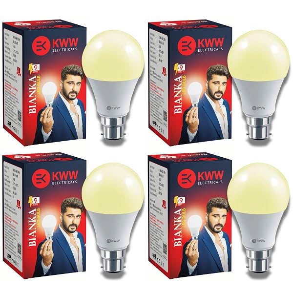 KWW LED Bulb B22 Warm White 9W - Pack of 4