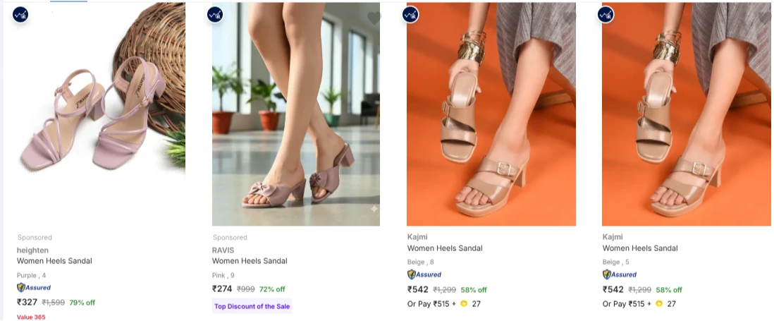Kajmi Women Heels at minimum 75% Discount