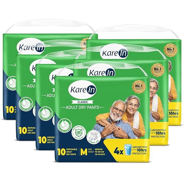 Karein Classic Adult Diaper Pant M Size, Medium, Waist (75-100 cm 30'-40')