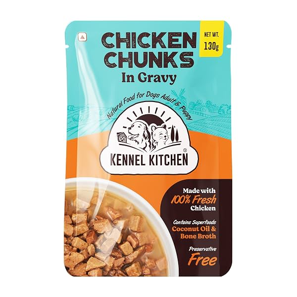 Kennel Kitchen Chicken Chunks in Gravy, 130g (Pack of 1)