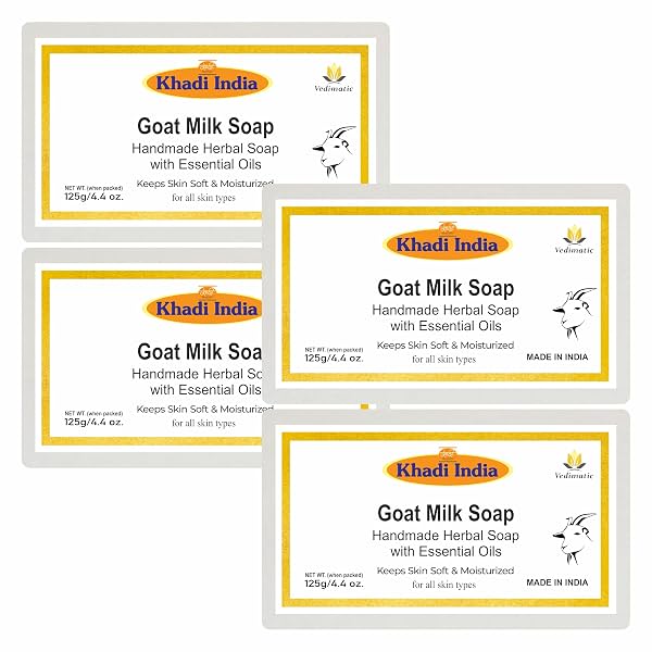 Khadi 100% Pure & Natural Goat Milk White Soap, 125 gm
