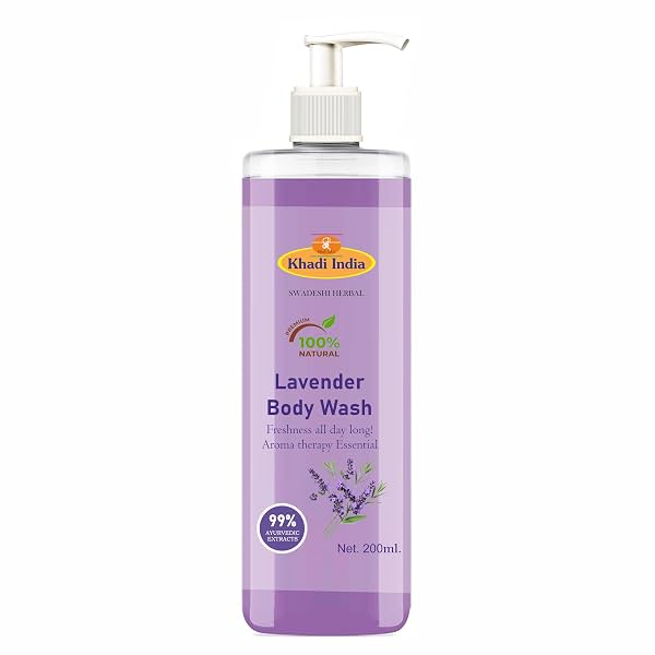 Khadi 100% Pure Natural Lavender Herbal Body Wash|Gently cleanses and nourishes| Shower Gel that relax senses| Floral fr