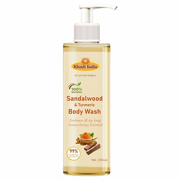 Khadi Herbal Sandalwood & Turmeric Body Wash 200ml