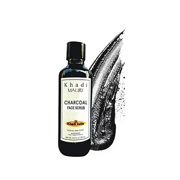 Khadi Mauri Herbal Charcoal Face Scrub, Black, 210 Ml