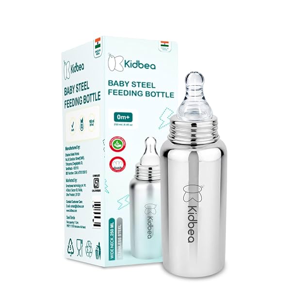 Kidbea Stainless Steel Baby Feeding Bottle 250ml