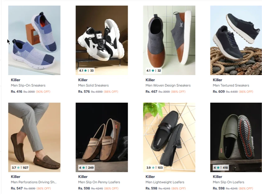 Killer Flat & Casual Shoes For Men at minimum 84% Discount