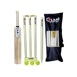 Klapp Plastic Popular Willow Cricket Kit with Three Ball Four Wicket