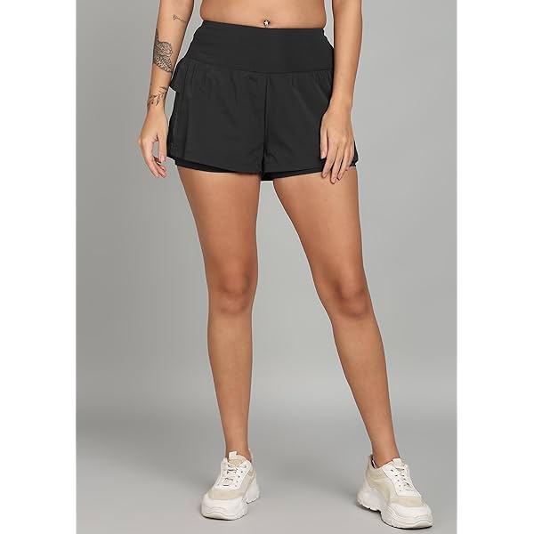 Kobo Women Seamless Solid Tight Fit Running Cycling Gym Shorts (Imported)