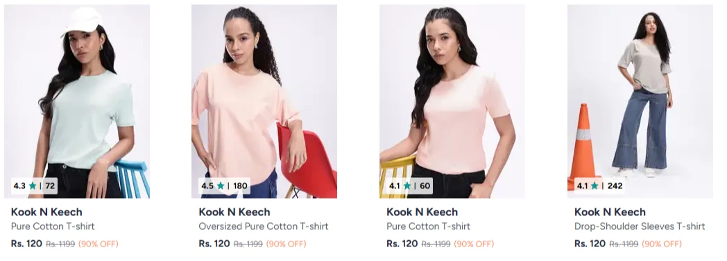 Kook N Keech Clothings & Apparels at minimum 90% Discount