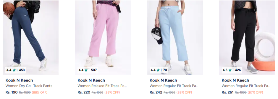 Kook N Keech Track Pants at minimum 61% Discount