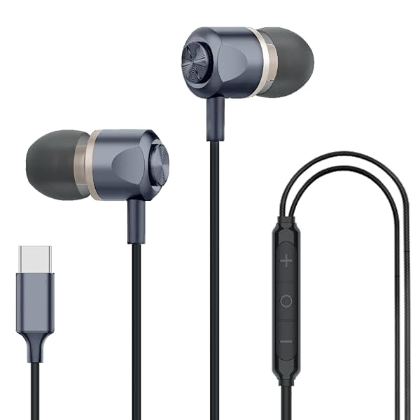 Kratos Tune V7 Type-C Wired Earphones with Mic (Grey)
