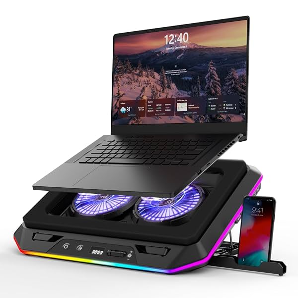 Kreo Arctik Pro Laptop Cooler Pad Dual 125mm Fans, 3000 RPM