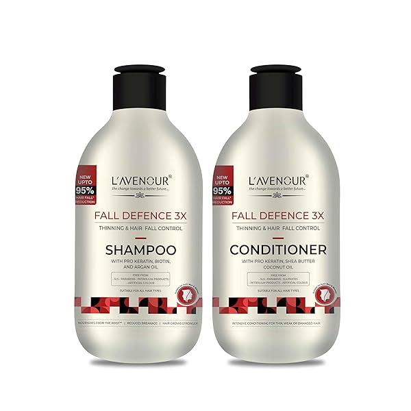 L'avenour Thinning & Hair Fall Control Shampoo & Conditioner Combo for Men & Women, All Hair Types - 550ml