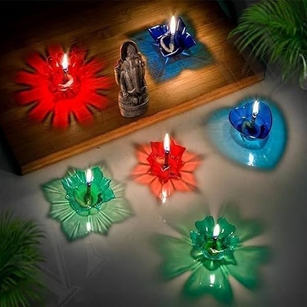 LA Villa Homes Magical Reflection Diya | Unique Transparent Light Reflecting
