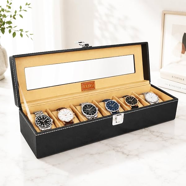 LEDO Watch Box Holder Organizer Case 6 Slots