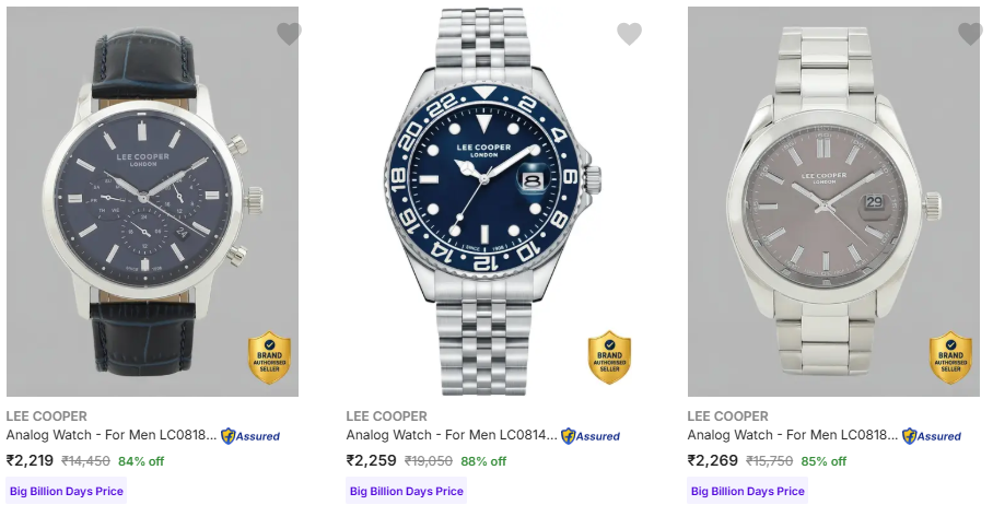 LEE COOPER Wrist Watches at minimum 81% Discount